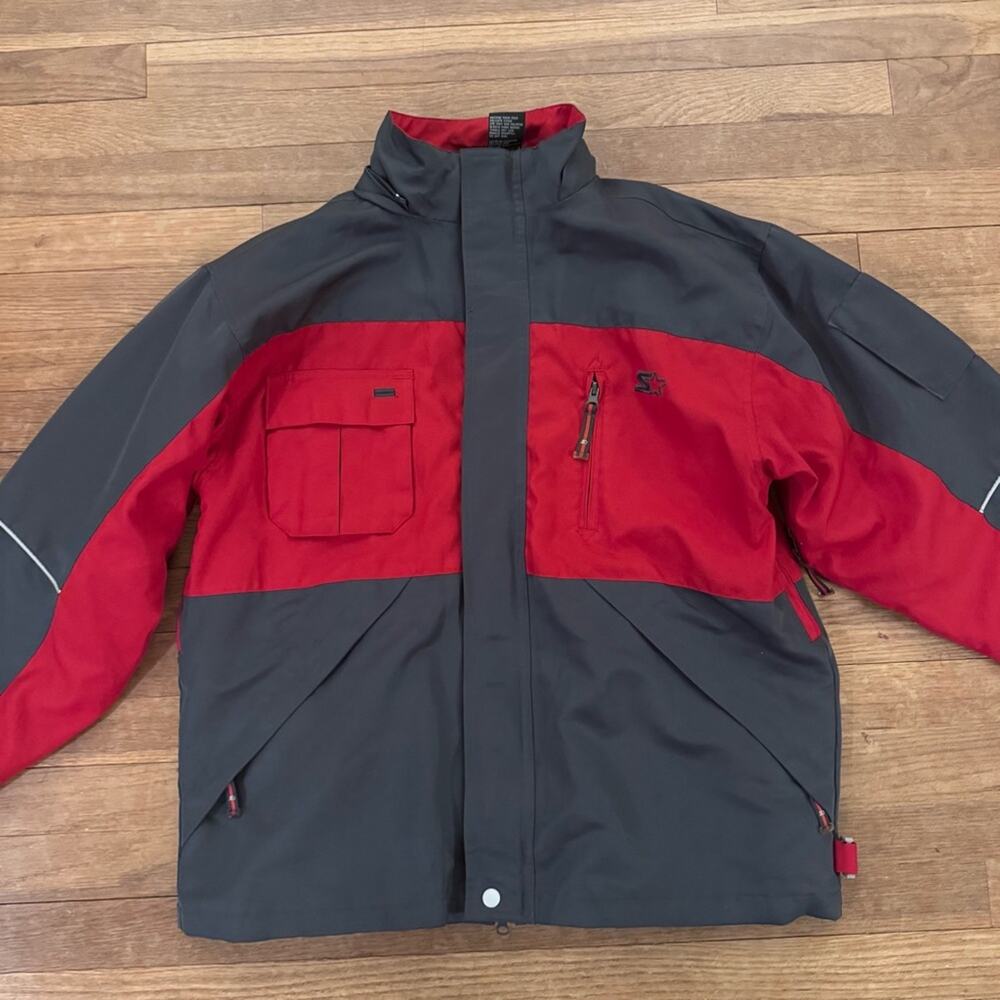 Starter boys gray red heavy athletic ski jacket size XL
 b66